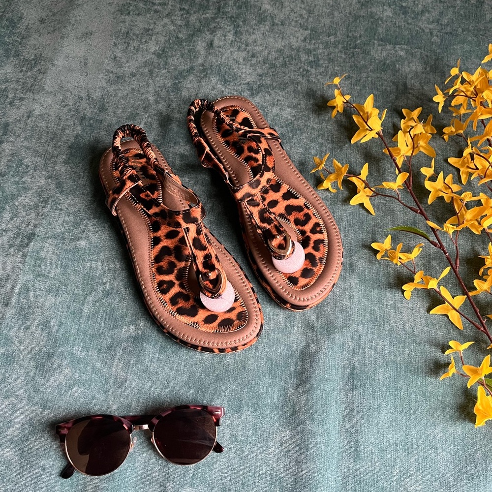 Animal print sandals